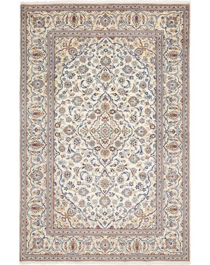 Tappeto Kashan Persia bianco azzurro 198x300