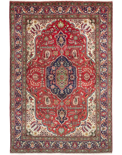 Tappeto Tabriz Persia marrone giallo 205x302