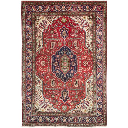 Tappeto Tabriz Persia marrone giallo 205x302