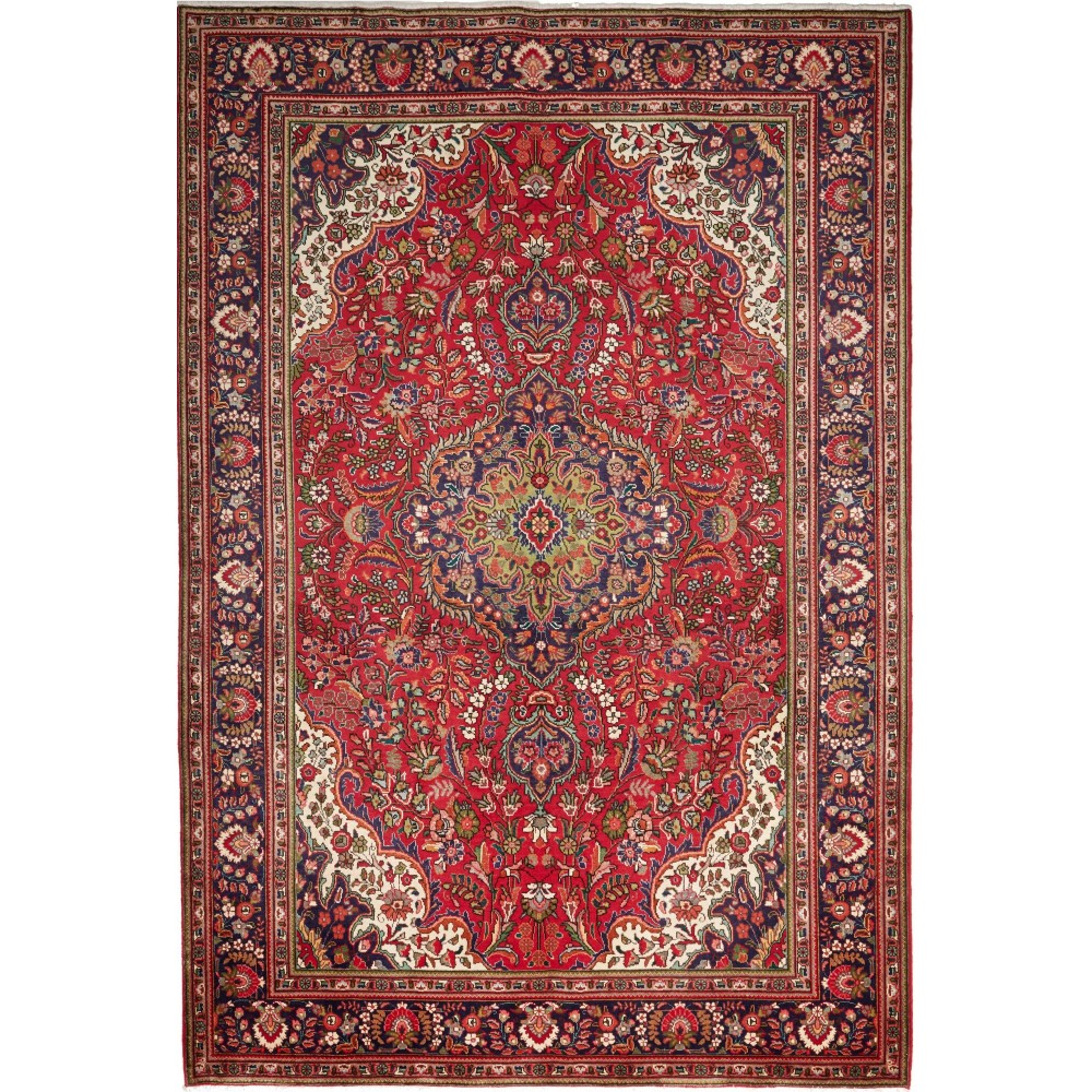 Tappeto Tabriz Persia marrone giallo 230x338