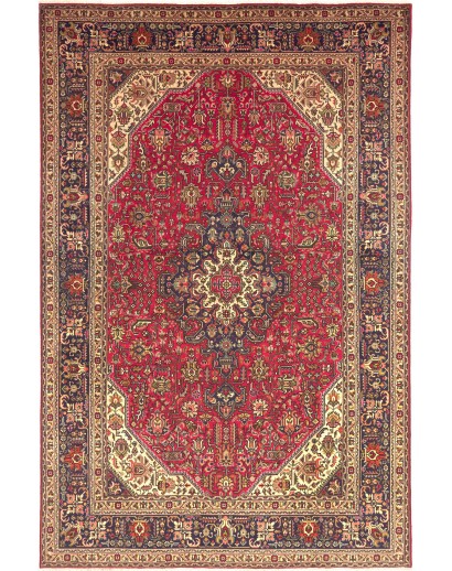 Tappeto Tabriz Persia marrone rosso 200x305