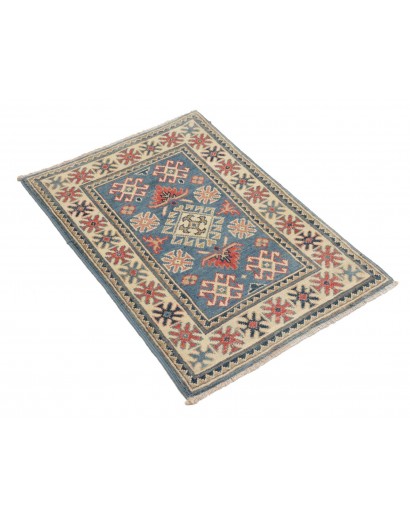 Tappeto Kazak Afghanistan marrone azzurro 61x89