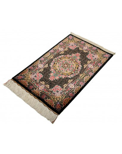Tappeto Ghom seta Persia grigio rosso 60x90