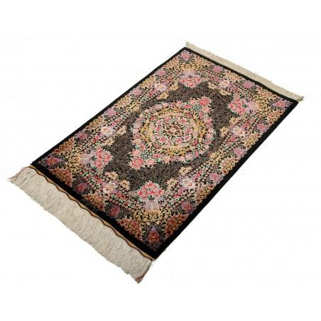 Tappeto Ghom seta Persia grigio rosso 60x90