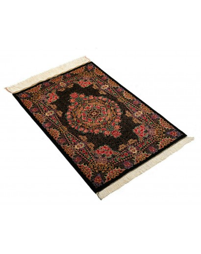 Tappeto Ghom seta Persia grigio rosso 60x90