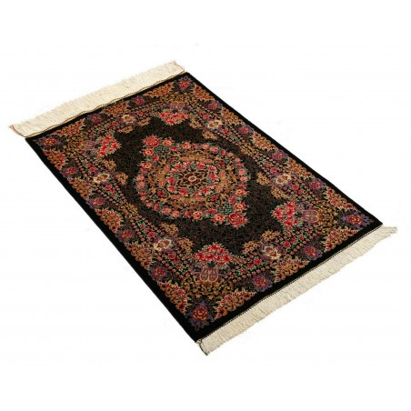 Tappeto Ghom seta Persia grigio rosso 60x90