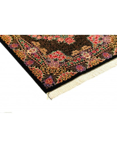 Tappeto Ghom seta Persia grigio rosso 60x90