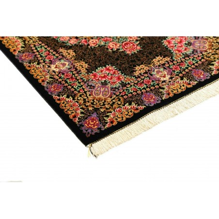 Tappeto Ghom seta Persia grigio rosso 60x90