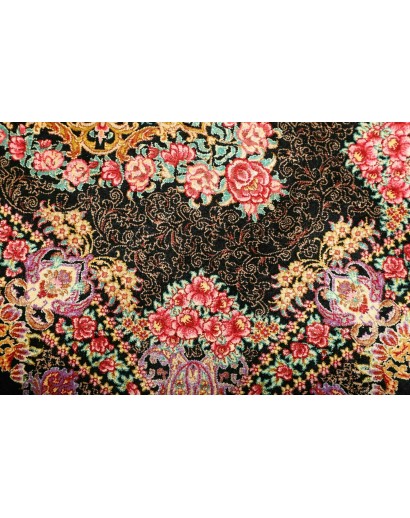 Tappeto Ghom seta Persia grigio rosso 60x90