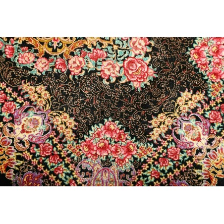 Tappeto Ghom seta Persia grigio rosso 60x90