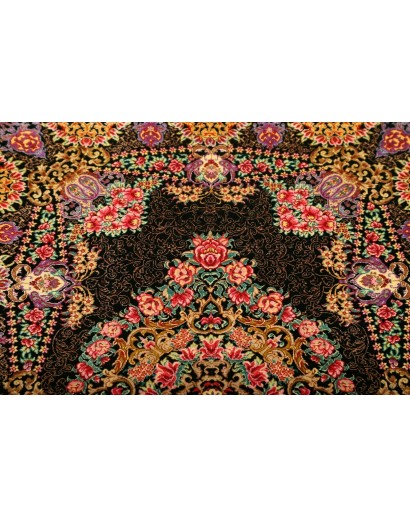 Tappeto Ghom seta Persia grigio rosso 60x90
