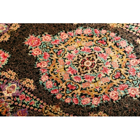 Tappeto Ghom seta Persia grigio rosso 60x90