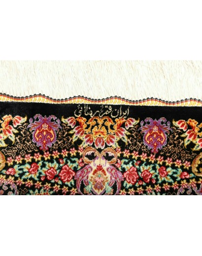 Tappeto Ghom seta Persia grigio rosso 60x90