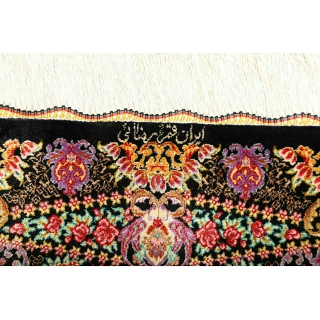 Tappeto Ghom seta Persia grigio rosso 60x90