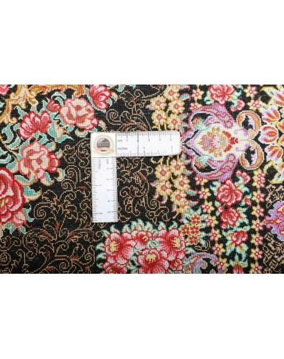 Tappeto Ghom seta Persia grigio rosso 60x90