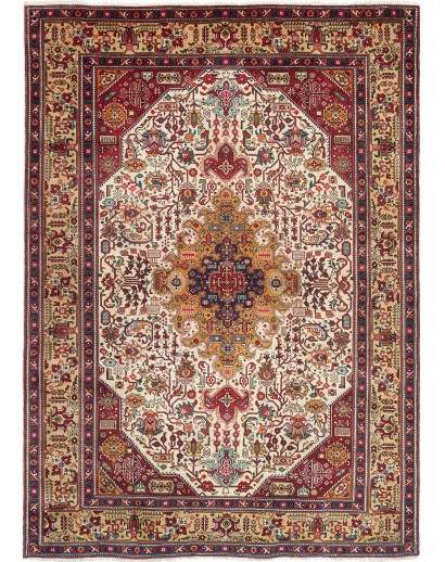 Tappeto Tabriz Persia marrone grigio 203x290