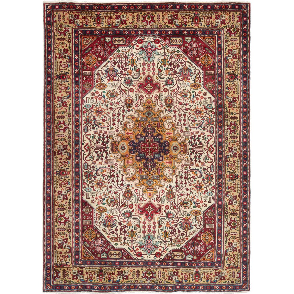 Tappeto Tabriz Persia marrone grigio 203x290 Tappeto Tabriz Persia marrone grigio 203x290