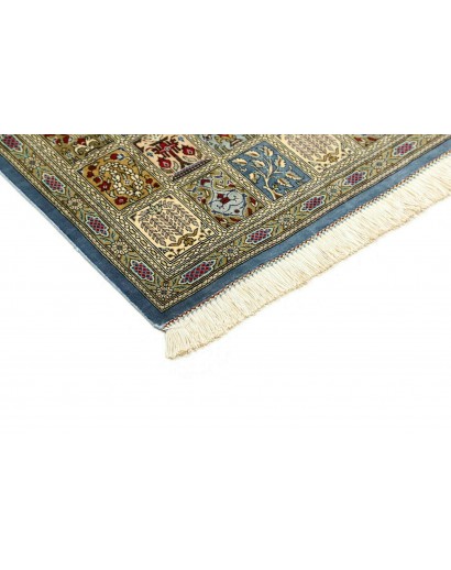 Tappeto Ghom seta Persia azzurro beige 60x88