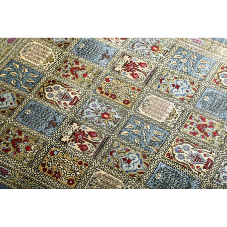 Tappeto Ghom seta Persia azzurro beige 60x88