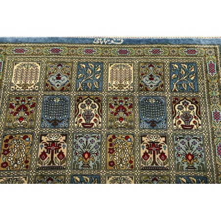 Tappeto Ghom seta Persia azzurro beige 60x88