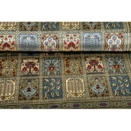 Tappeto Ghom seta Persia azzurro beige 60x88