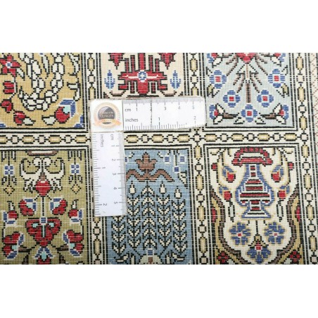 Tappeto Ghom seta Persia azzurro beige 60x88