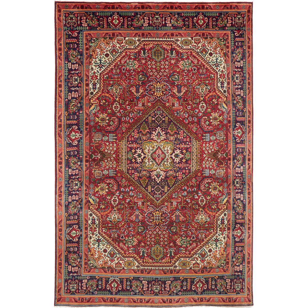 Tappeto Tabriz Persia marrone giallo 196x306 Tappeto Tabriz Persia marrone giallo 196x306