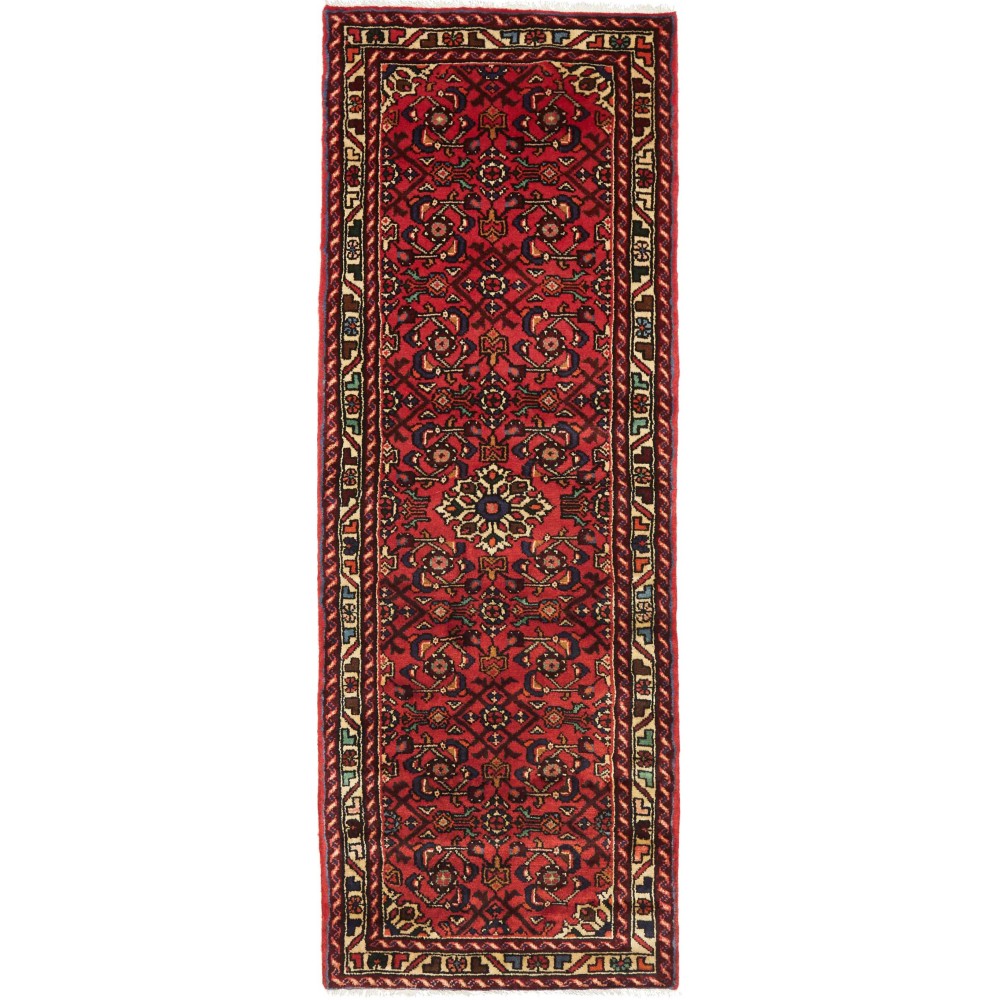 Tappeto Hamadan Persia grigio marrone 75x206 Tappeto Hamadan Persia grigio marrone 75x206