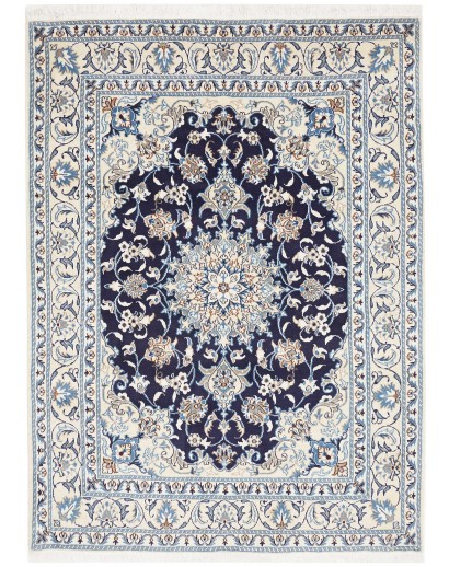 Tappeto Nain Kashmar Persia bianco grigio 147x200