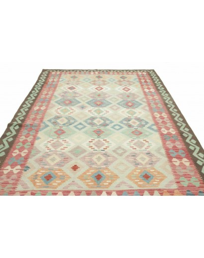 Tappeto Kilim Afghanistan beige azzurro 192x292