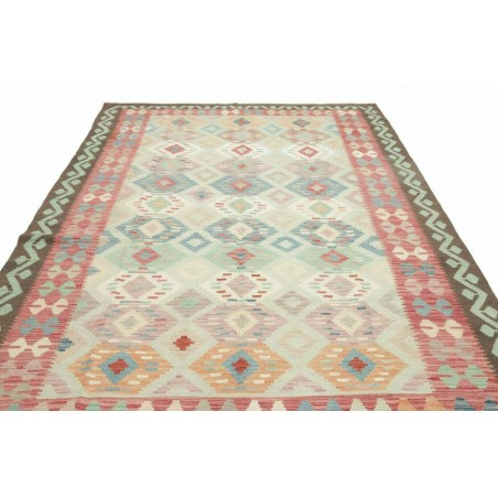 Tappeto Kilim Afghanistan beige azzurro 192x292
