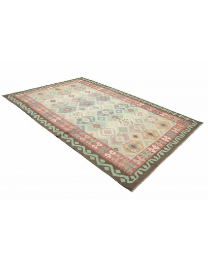 Tappeto Kilim Afghanistan beige azzurro 192x292