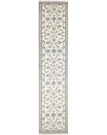 Tappeto Nain Kashmar Persia bianco azzurro 75x388