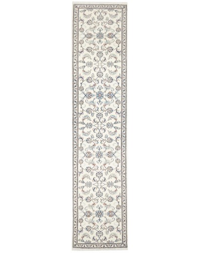 Tappeto Nain Kashmar Persia bianco grigio 75x390