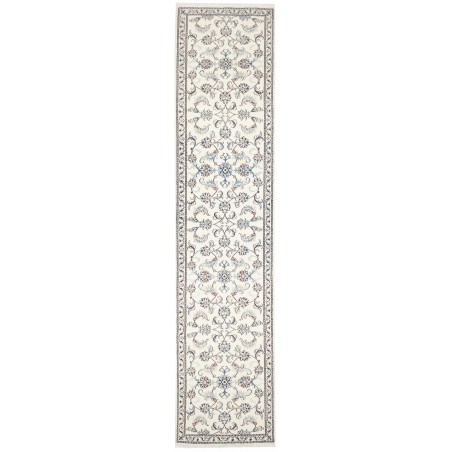 Tappeto Nain Kashmar Persia bianco grigio 75x390