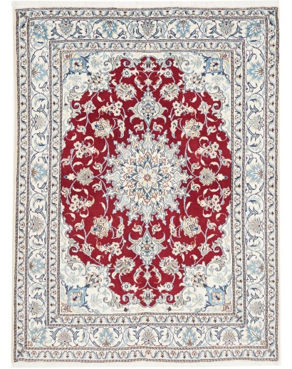 Tappeto Nain Kashmar Persia bianco marrone 146x210