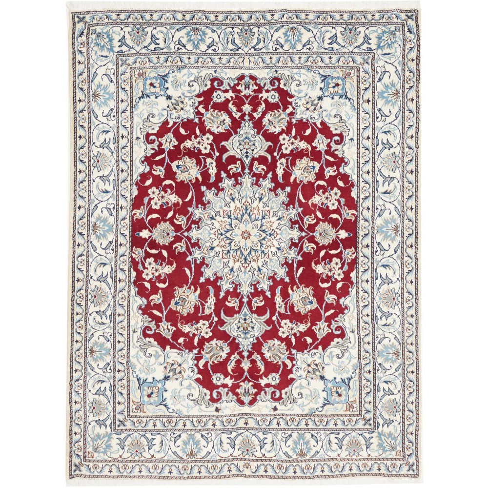 Tappeto Nain Kashmar Persia bianco marrone 146x210 Tappeto Nain Kashmar Persia bianco marrone 146x210