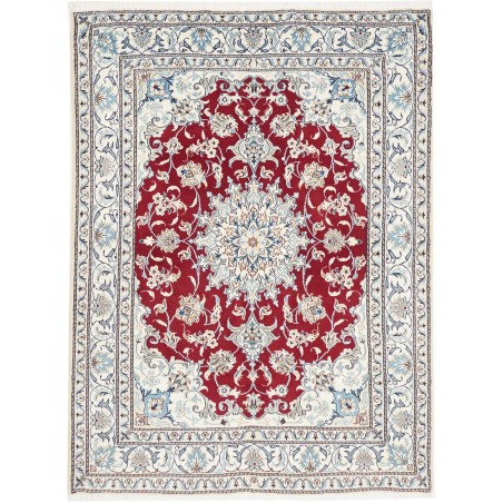 Tappeto Nain Kashmar Persia bianco marrone 146x210