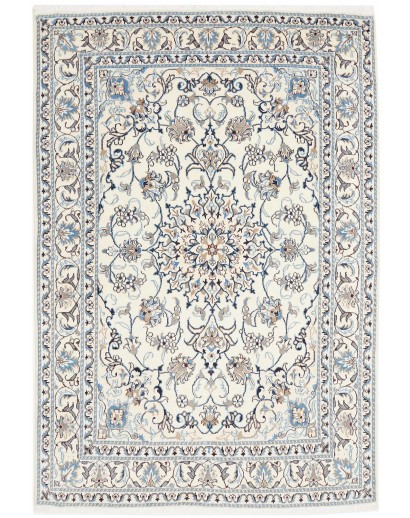 Tappeto Nain Kashmar Persia bianco marrone 150x220