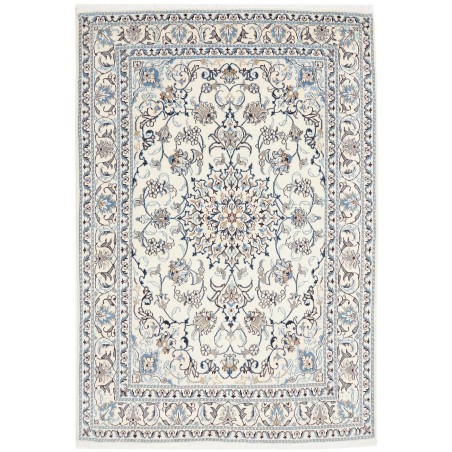 Tappeto Nain Kashmar Persia bianco marrone 150x220