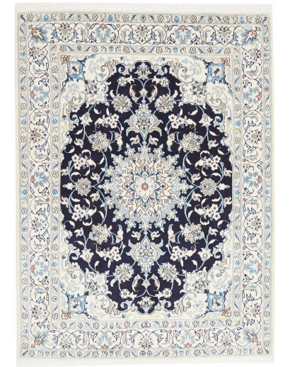 Tappeto Nain Kashmar Persia bianco grigio 145x207