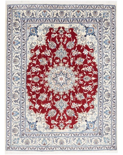 Tappeto Nain Kashmar Persia bianco marrone 148x200