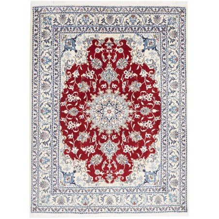 Tappeto Nain Kashmar Persia bianco marrone 148x200