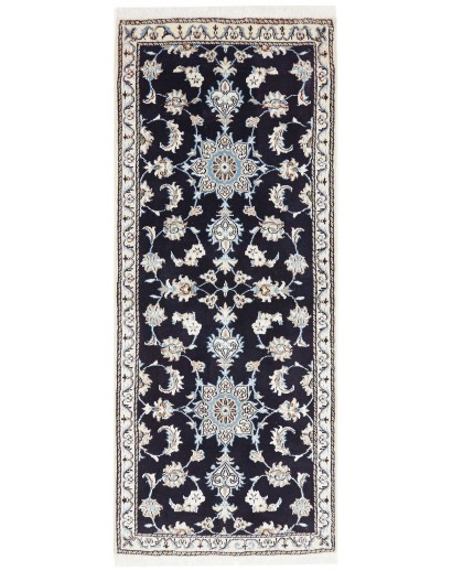 Tappeto Nain Kashmar Persia bianco azzurro 80x200