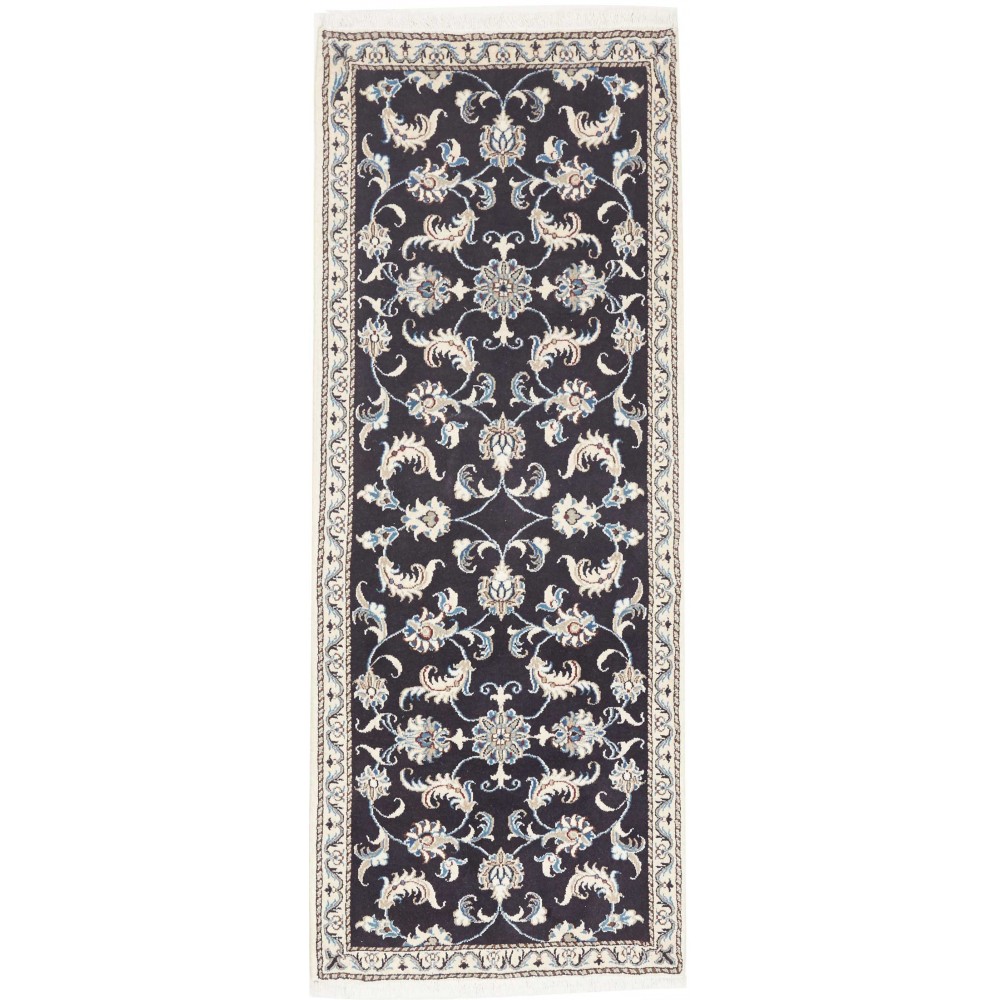 Tappeto Nain Kashmar Persia bianco grigio 77x210 Tappeto Nain Kashmar Persia bianco grigio 77x210