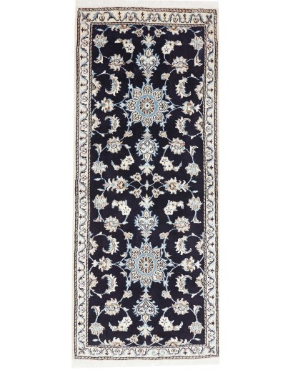 Tappeto Nain Kashmar Persia bianco azzurro 78x195