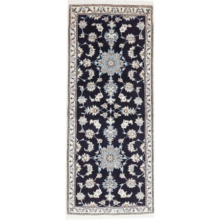Tappeto Nain Kashmar Persia bianco azzurro 78x195