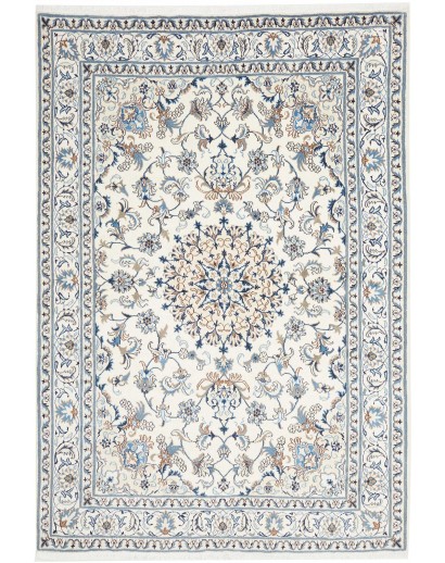 Tappeto Nain Kashmar Persia bianco grigio 167x244