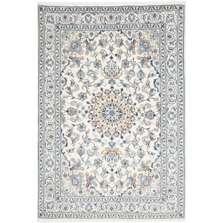 Tappeto Nain Kashmar Persia bianco grigio 167x244