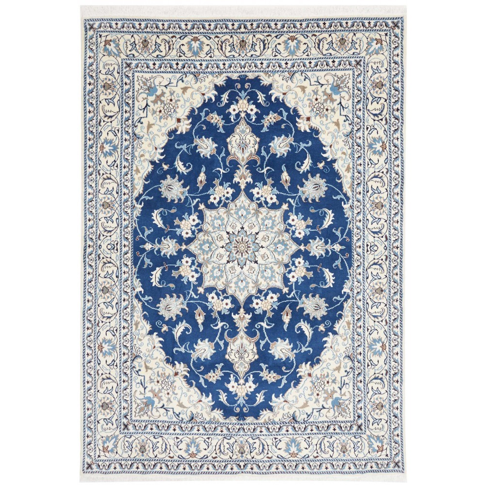 Tappeto Nain Kashmar Persia bianco grigio 165x235 Tappeto Nain Kashmar Persia bianco grigio 165x235